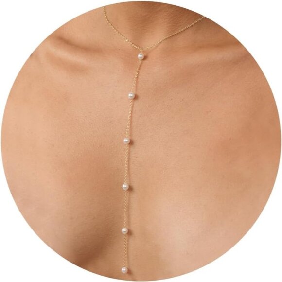 ⚡Pearl Necklace for Women 14K Gold-plated White Gold plated Dainty accessories - Picture 1 of 7
